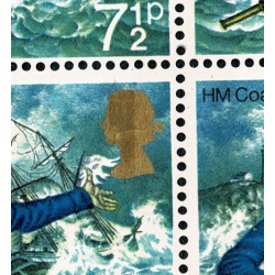 1972 General Anniversaries 7½p. EMBOSSING SHIFT. Cylinder block. SG 902 var