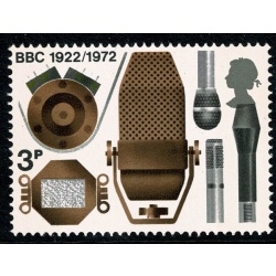 1972 BBC 3p. SHIFT OF YELLOW & SLATE. SG 909 var.