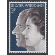 1972 Royal Silver Wedding 3p (Jumelle). SG 918