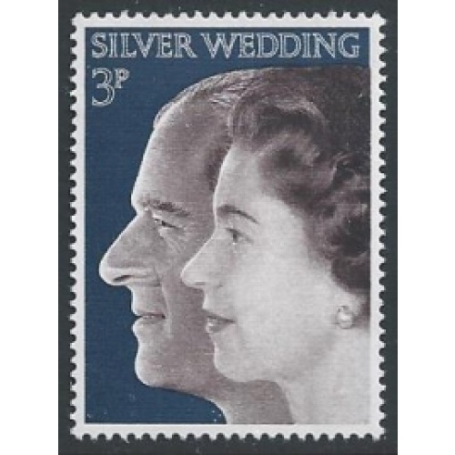 1972 Royal Silver Wedding 3p (Jumelle). SG 918