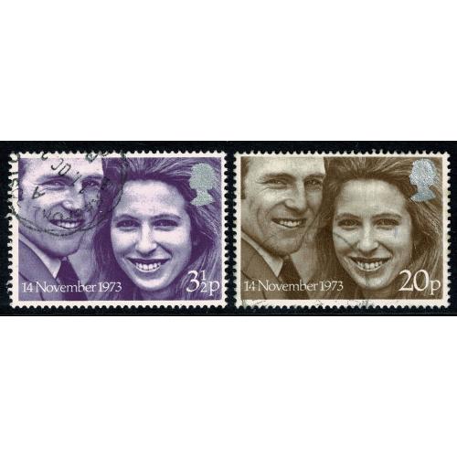 1973 Royal Wedding. Fine Used set of 2 values. SG 941-942