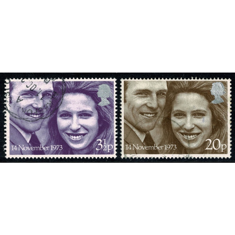 1973 Royal Wedding. Fine Used set of 2 values. SG 941-942