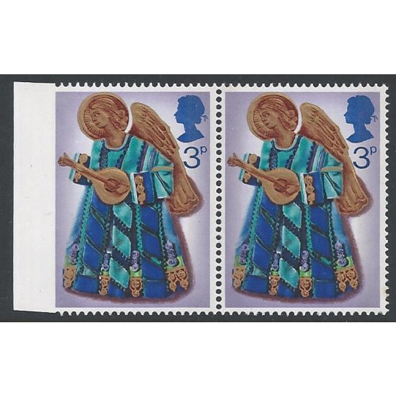 1972 Christmas 3p. IMPERF BETWEEN STAMP and MARGIN. SG 914 var