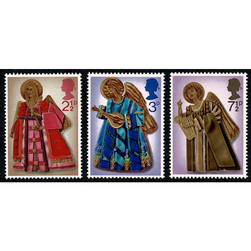 1972 Christmas. MISSING PHOSPHOR. Set of 3 values SG 913-915y