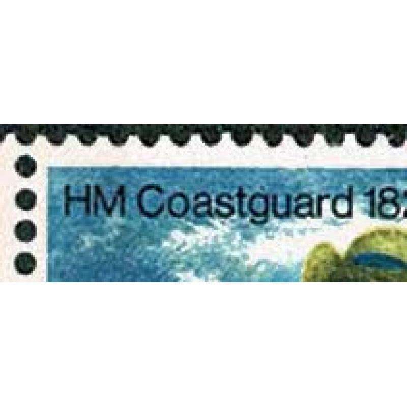 1972 Anniversaries 7½p. Minor constant variety spot  over g of coastguard SG 902 var