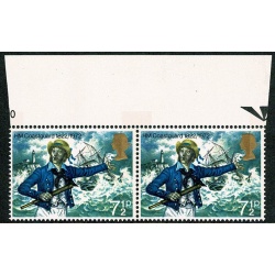 1972 Anniversaries 7½p. Listed constant variety "telescope flaw" SG Spec. W222c