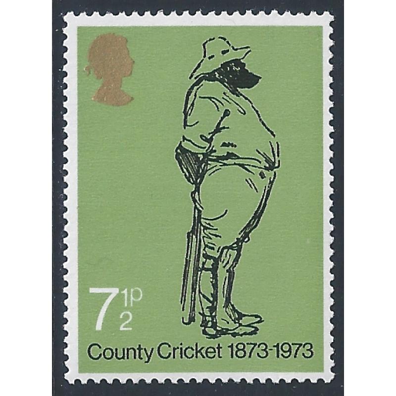 SG 929b. 1973 Cricket 7½p. Missing All Over Phosphor