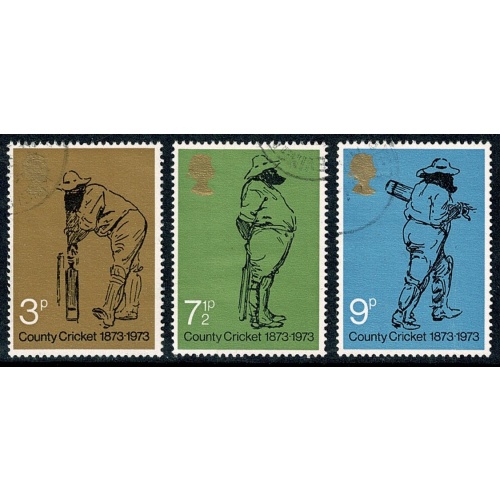 1973 Cricket. Set of 3 values. Fine Used SG 928-930