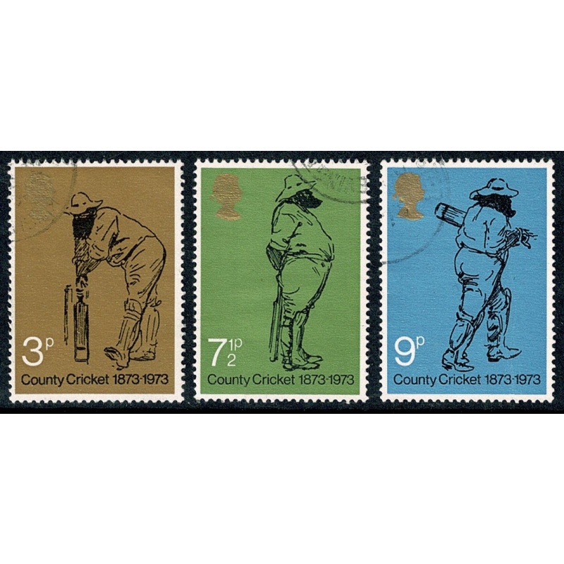 1973 Cricket. Set of 3 values. Fine Used SG 928-930