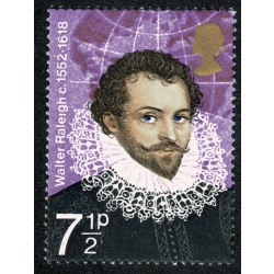 1973 British Explorers 7½p. SHIFT OF ULTRAMARINE LEFT (eyes). SG 926 var.