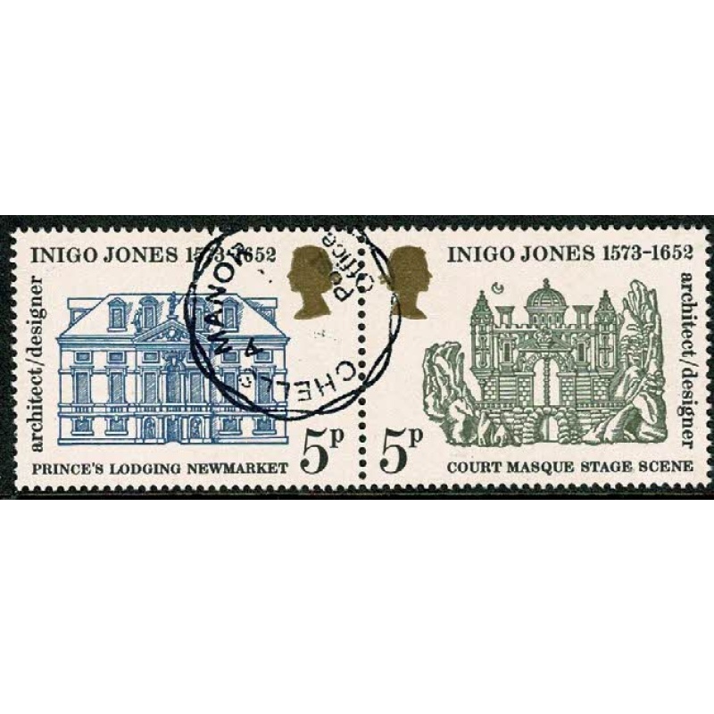 1973 Inigo Jones. 5p se-tenant pair Very Fine Used.  SG 937-938