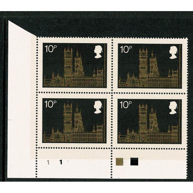 1973 Parliament 10p. Plate 1 1 block of four.