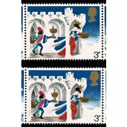 1973 Christmas 3p (PVAD). SHIFT OF BLACK. SG 943a var