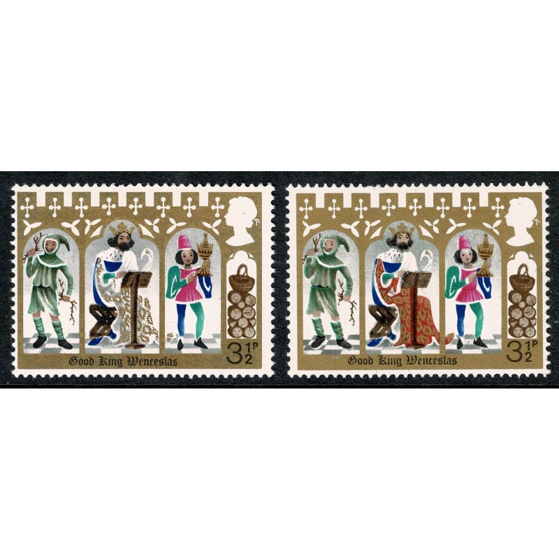 1973 Christmas 3½p (PVA). MISSING BRIGHT ROSE RED. SG 948g