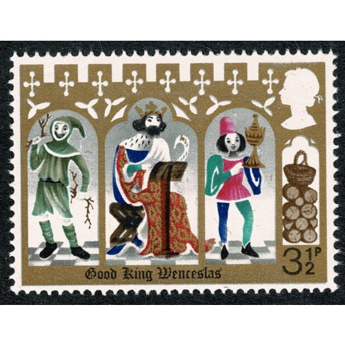 1973 Christmas 3½p MISSING SALMON PINK. SG 948c.