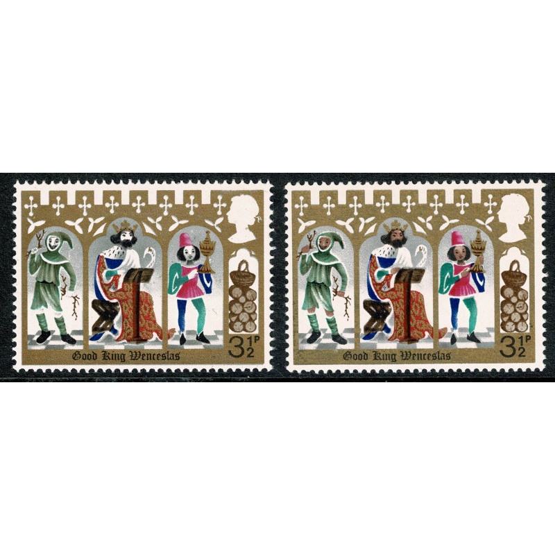 1973 Christmas 3½p MISSING SALMON PINK. SG 948c.