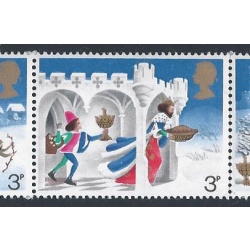 1973 Christmas 3p. Weak printing Salmon Pink. SG Spec. W265c