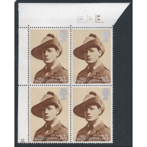 1974 Churchill 10p. Cylinder block of four. Cyl. 2A1B1C No dot.