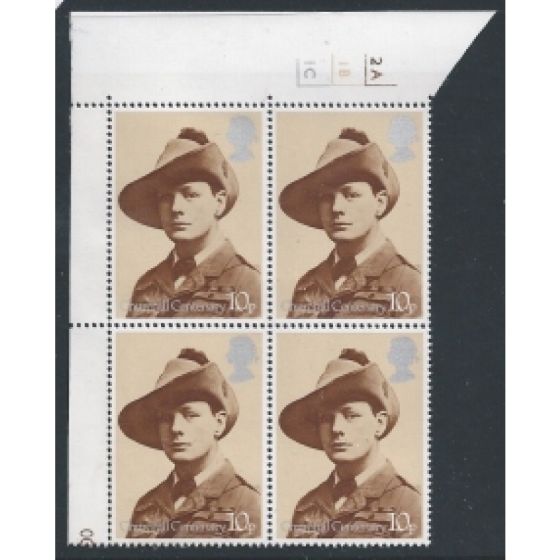 1974 Churchill 10p. Cylinder block of four. Cyl. 2A1B1C No dot.