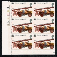 1974 Fire Service 3½p. Cyl. 3A 1B 1C 1D 1E 1F  p57 dot block of six.  SG 950
