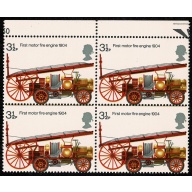 1974 Fire Service 3½p PERFORATION SHIFT. Block of four.. SG 950 var