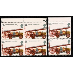 1974 Fire Service 3½p PERFORATION SHIFT. Block of four.. SG 950 var