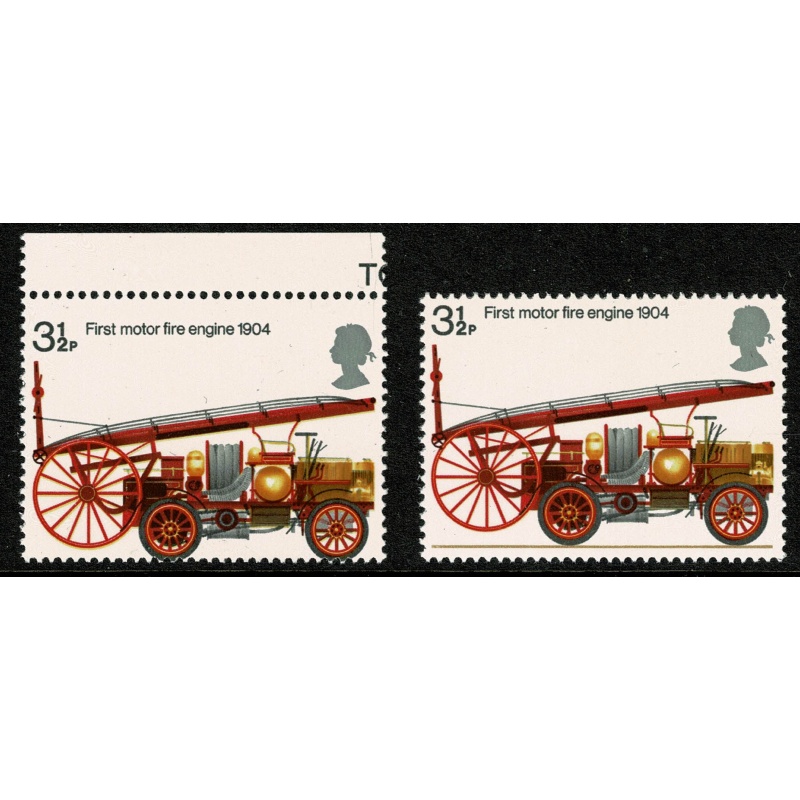 1974 Fire Service 3½p PERFORATION SHIFT single. SG 950 var