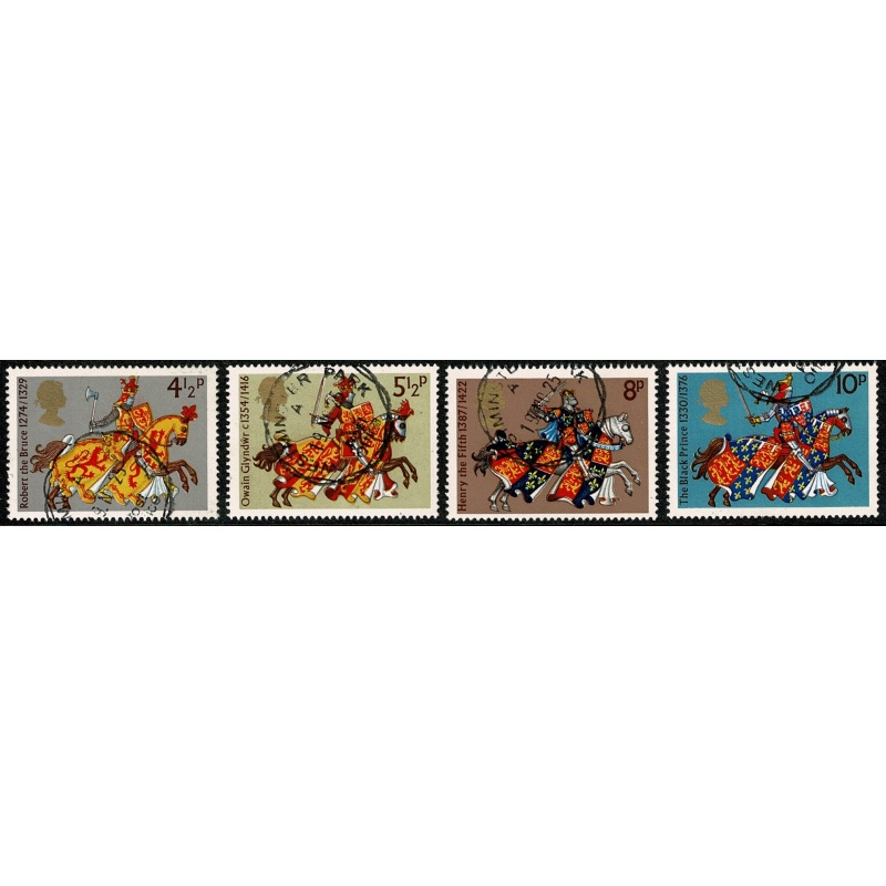 1974 Medieval Warriors 4½p.  Fine Used set 4 values. SG 958-961