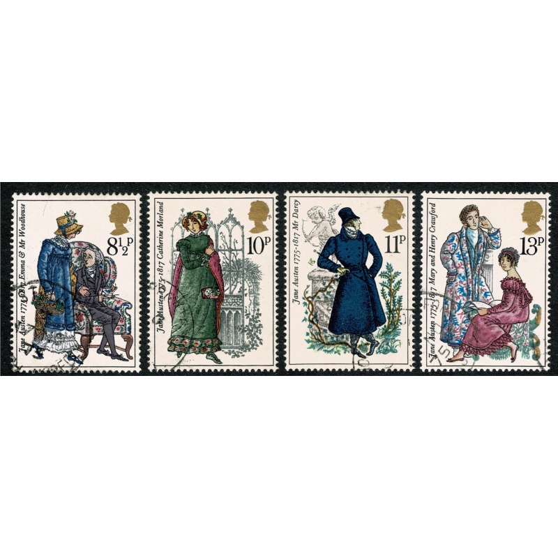1975 Jane Austen. Set of 4 values Fine Used SG 989-992
