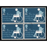 1975 Charity 4½p+1½p . Fine used block of four. SG 970