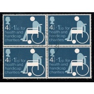 1975 Charity 4½p+1½p . Fine used block of four. SG 970