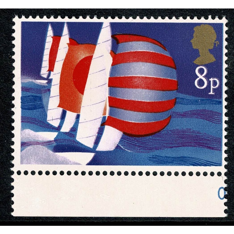 1975 Sailing 8p. MISSING BLACK. SG 981a