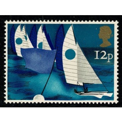 1975 Sailing 12p White Sails Dry print of rose pink. SG 983 var