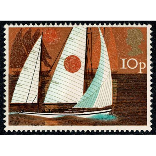 1975 Sailing. 10p paler orange 2nd printing. SG Spec. W312e