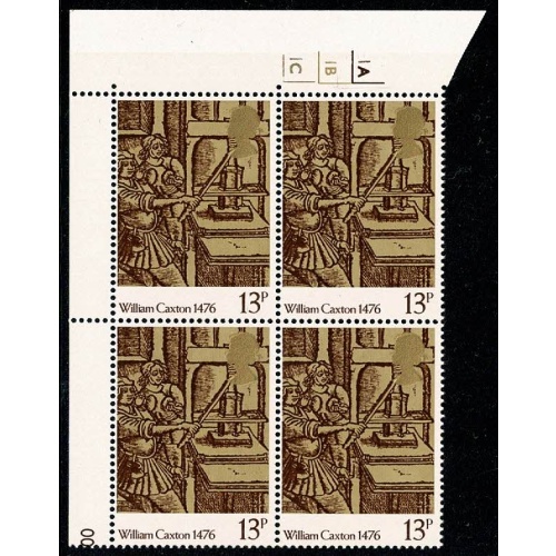 1976 Printing 13p. Cyl. 1A1B1C p62 no dot block of four.