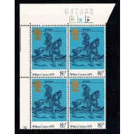 1976 Printing 8½p. Cyl. 1A 1B 2C dot block of four with listed constant variety. SG 1014 var