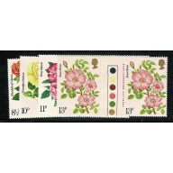 1976 Roses. Traffic Light Gutter Pair Set of 4 values.