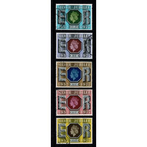 1977 Silver JUbilee. Set of 5 values Fine Used. SG 1033-1037