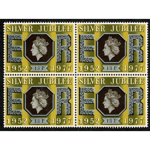 1977 Silver Jubilee 13p. WEAK SPOTTY PRINT OF SEPIA. SG 1037 var