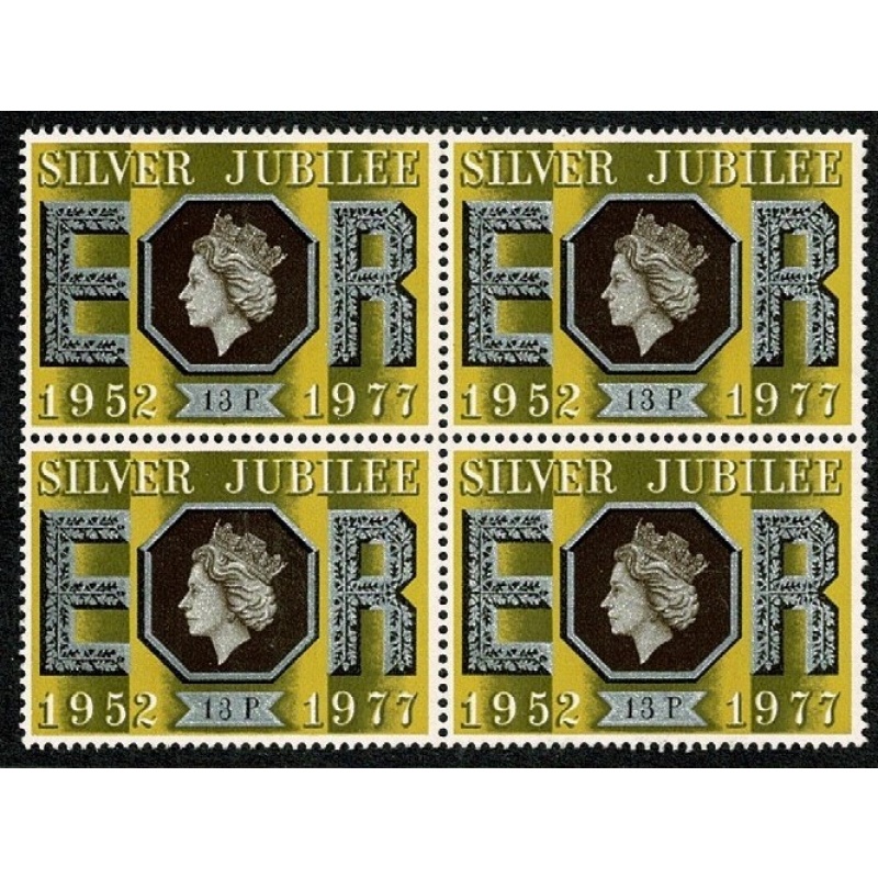 1977 Silver Jubilee 13p. WEAK SPOTTY PRINT OF SEPIA. SG 1037 var