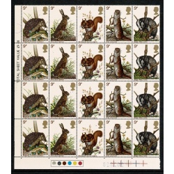 1977 Wildlife 9p. Listed variety in positional block. SG Spec W369c