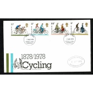 1978 Cycling. Set on FDC with FDI CDS "Kings Lynn Norfolk" with "Estate Office Sandringham" Cachet.