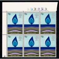 1978 Energy 11p. Cylinder 3A 3B 3C 2D 2E 1F p61 Dot. block of six. SG 1052