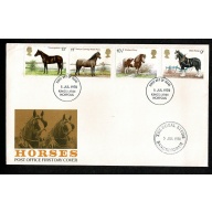 1978 Horses. Set on FDC with FDI CDS "Kings Lynn Norfolk" with "The Royal Studs Sandringham" Cachet.