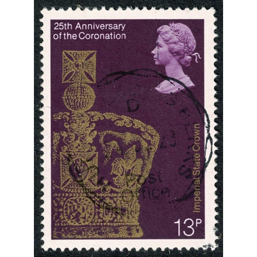 1978 Coronation 13p. Fine used. SG 1062