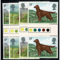 1979 Dogs. Traffic Light Gutter Pair Set of 4 values.