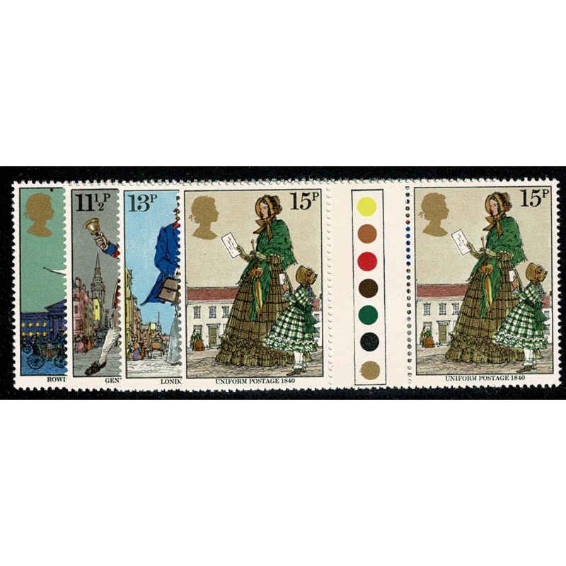 1979 Rowland Hill. Traffic Light Gutter Pair Set of 4 values.