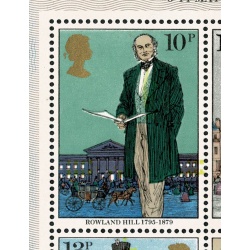 1969 Rowland Hill Miniature Sheet. SHIFT OF YELLOW
