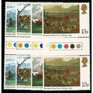1979 Horse Racing. Traffic Light Gutter Pair Set of 4 values.