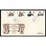 1980 Famous Authors. 12p value Missing "p" on FDC. Philatelic Bureau handstamp